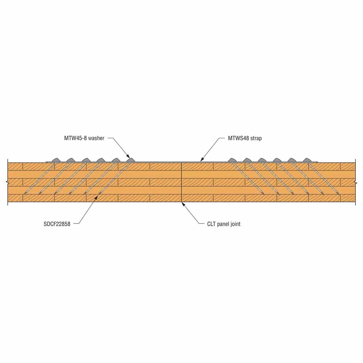 Simpson Strong-Tie MTWS48-5.5 (5-7/16" x 47-5/8") 7-Gauge Mass Timber Washer Strap for CLT and Engineered Wood Connections - 3