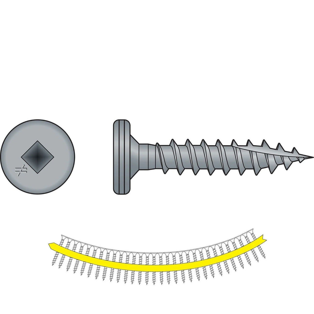 Simpson Strong-Tie PC1BS1012 (#10 1") PC Standing-Seam-Roofing Panel Clip Screw - Collated (1500 Pack)