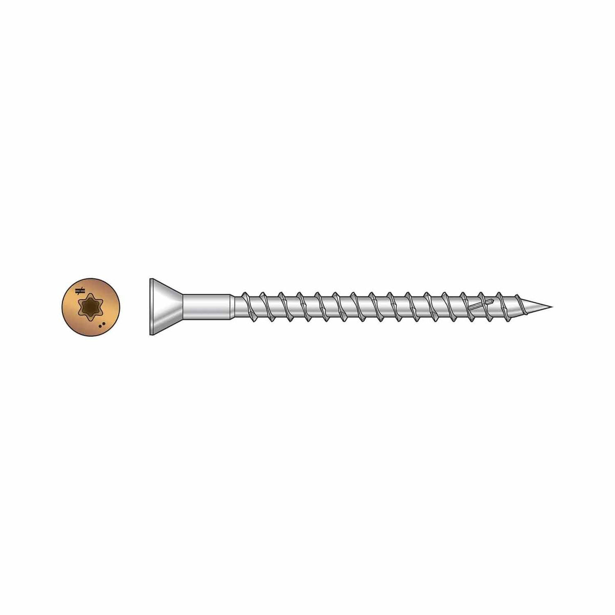 Simpson Strong-Tie S08250WJI Deck-Drive (#8 x 2-1/2") T-20 DWP Wood SS Screw, Trim Head, Type 305, Tan (350 Pack) - 2