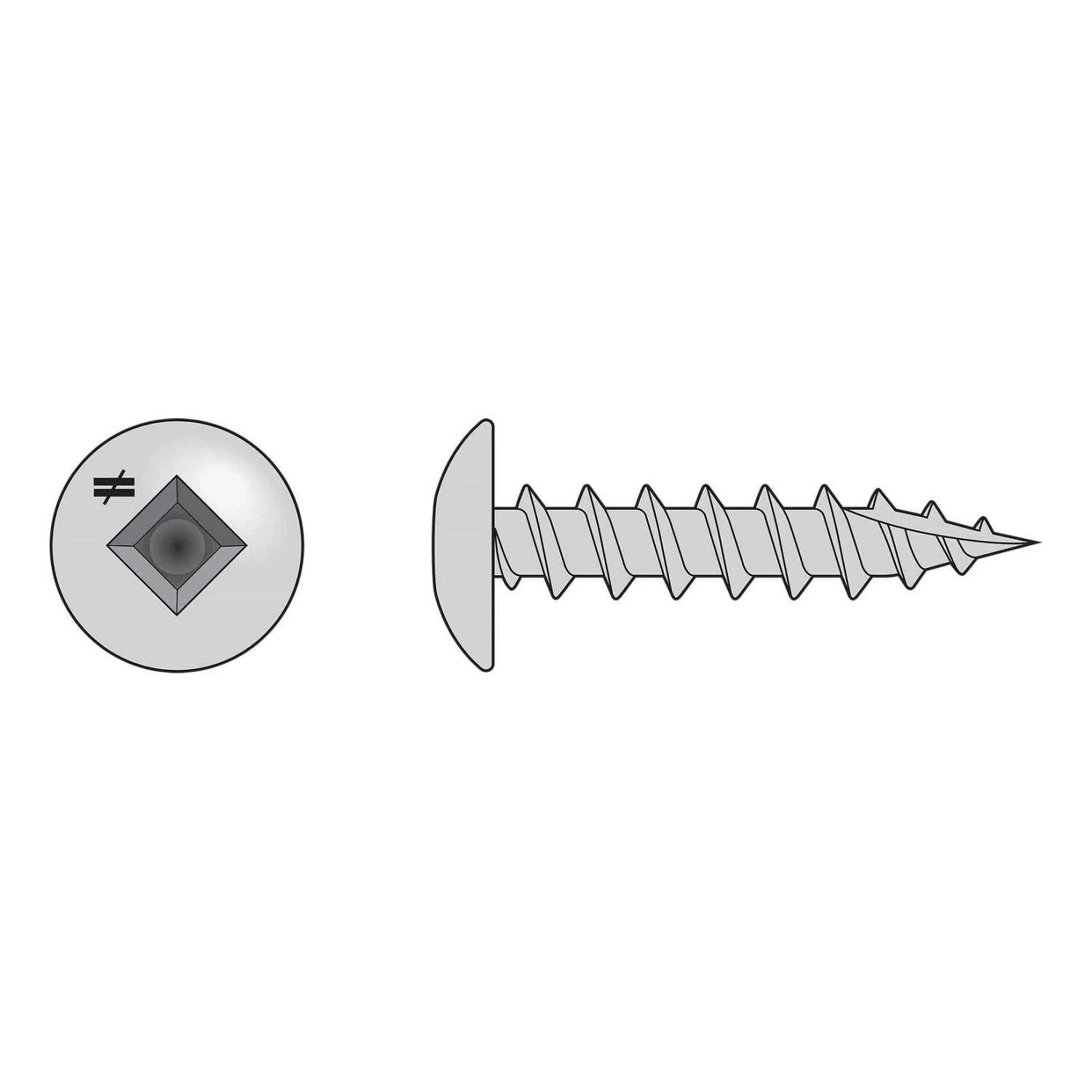 Simpson Strong-Tie S08C100TSC (#8 x 1" #2 Square Drive) Truss-Head Screw, Type 305 (100 Pack)