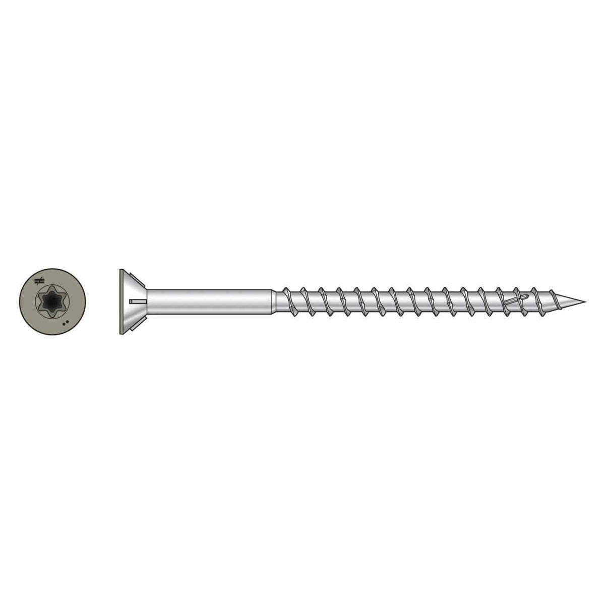 Simpson Strong-Tie S10300WPPGR Deck-Drive (#10 x 3") T-25 DWP Wood SS Screw, Flat Head, Type 305, Gray (350 Pack)
