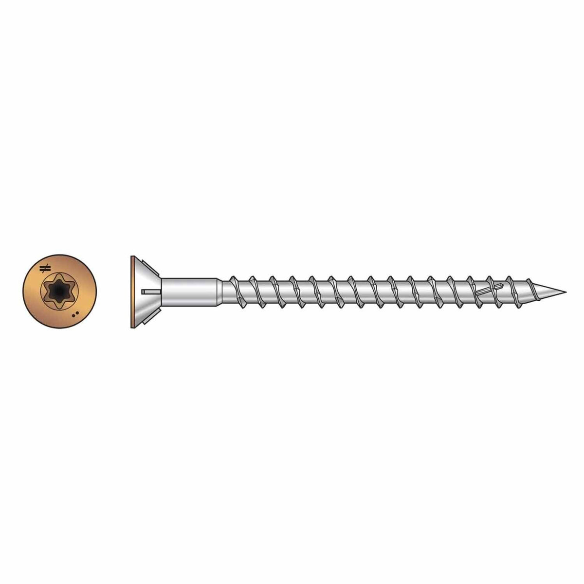Simpson Strong-Tie S10300WPPTN01 Deck-Drive (#10 x 3") T-25 DWP Wood SS Screw, Flat Head, Type 305, Tan (350 Pack)