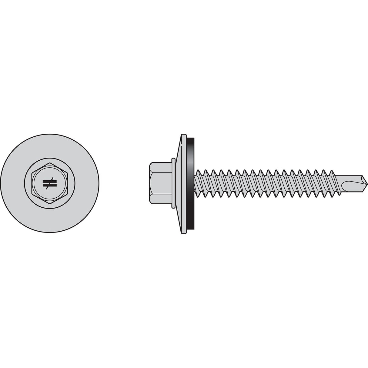 Simpson Strong-Tie S12200HOC Self-Drilling Hex-Washer-Head Screw with EPDM Sealing Washer