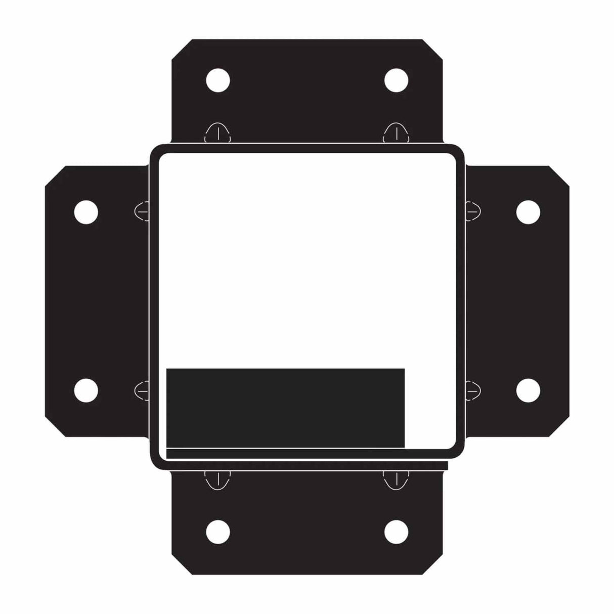 Simpson Strong-Tie SAGE-B44-KT2 (4x4) Black Powder Coated Sage-B Post Base with Screws (2 Pack) - 7