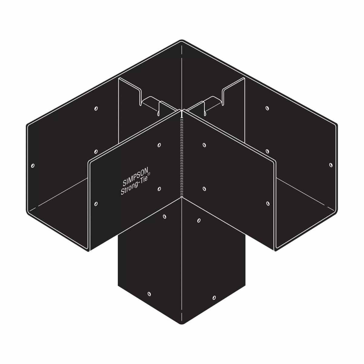 Simpson Strong-Tie SAGE-C66-KT2 (6x6) Sage-C Black Powder-Coated Corner Connector with Screws (2 Pack) - 3