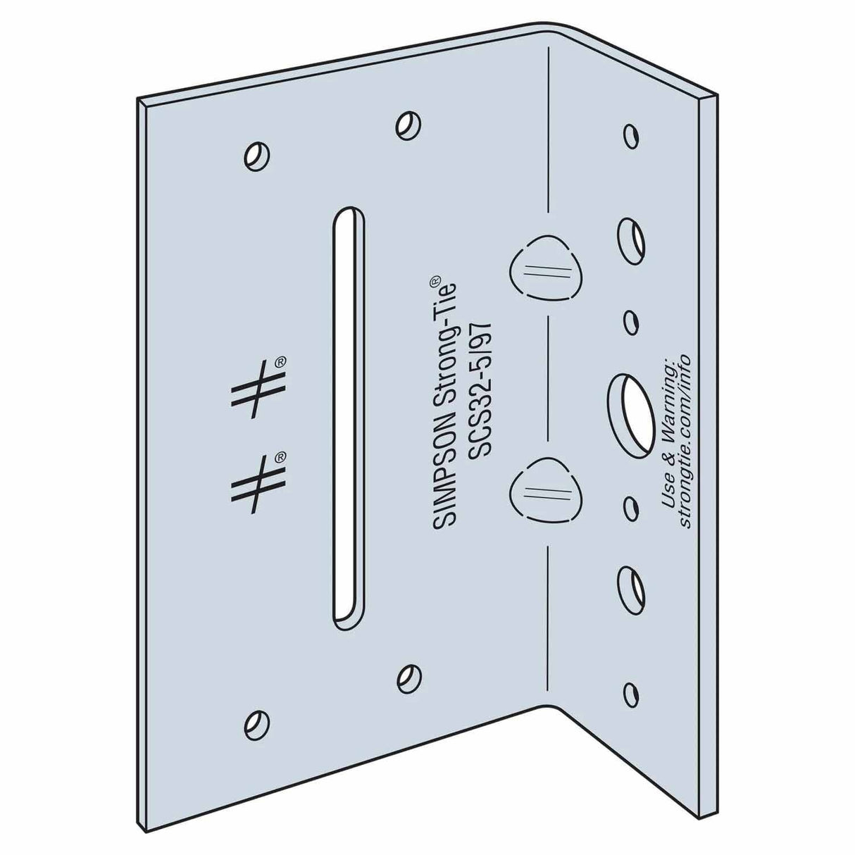 Simpson Strong-Tie SCS32-5/97-KT25 (3-1/2" x 97 mil) 12 Gauge SCS Seismic Bypass Framing Connector Kit with Screws, G90 Galvanized (25 Pack)