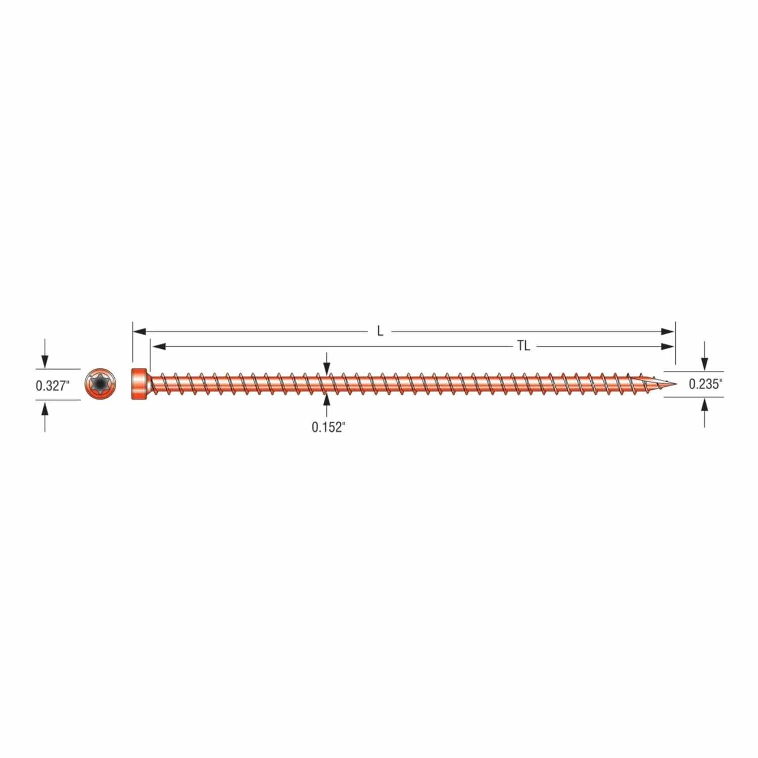 Simpson Strong-Tie SDWC15600B-KT Strong-Drive(.155" x 4-1/2") T30 E-coat SDWC Truss Screw, Cap Head, Orange (500 Pack) - 6
