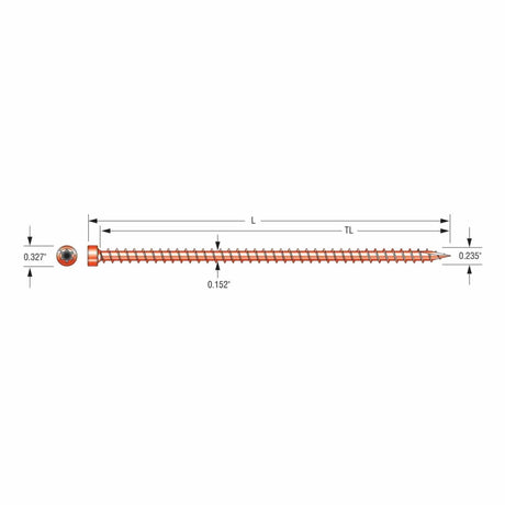 Simpson Strong-Tie SDWC15600B-KT Strong-Drive(.155" x 4-1/2") T30 E-coat SDWC Truss Screw, Cap Head, Orange (500 Pack) - 6