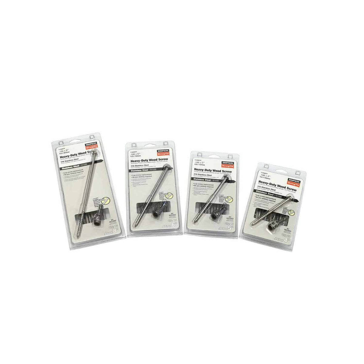 Simpson Strong-Tie SDWH27600SS-R10 Strong-Drive (0.275" x 6") SDWH Timber-Hex SS Screw,Type 316 (10 Pack) - 3