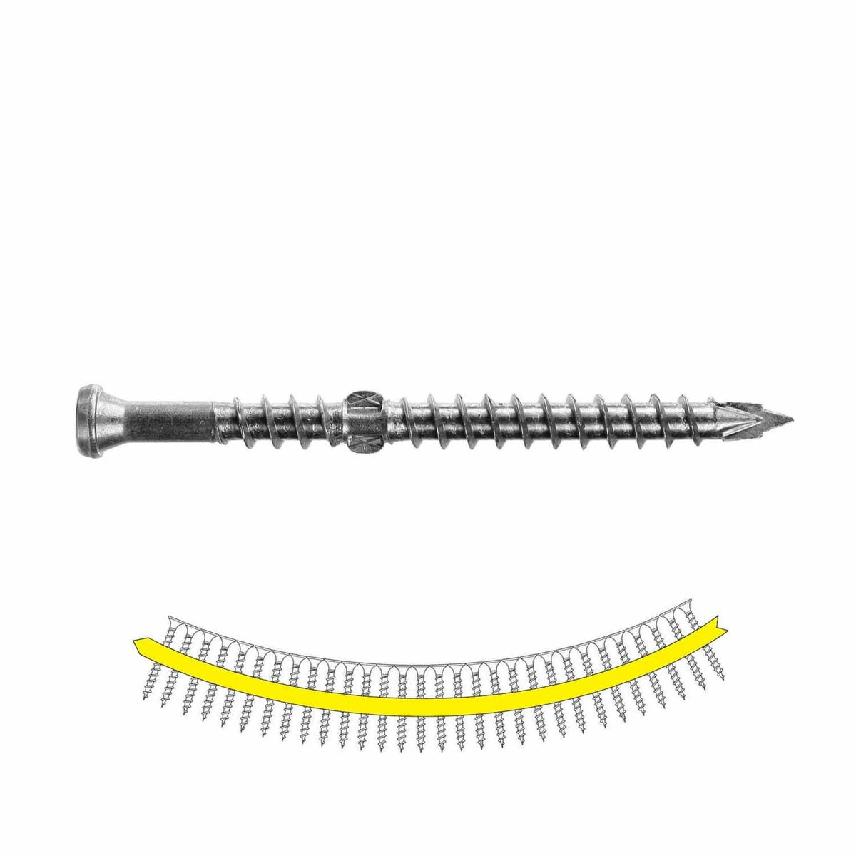 Simpson Strong-Tie SSDHPD212S Deck-Drive (#10 x 2-1/2") DHPD Collated SS Hardwood Screw - Type 305 (1000 Pack)