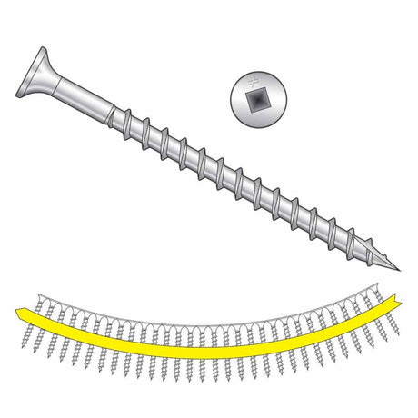 Simpson Strong-Tie SSWSC212BS (#8 x 2-1/2") Strong-Wall Roofing Tile Screw - Collated (1500 Pack) - 3