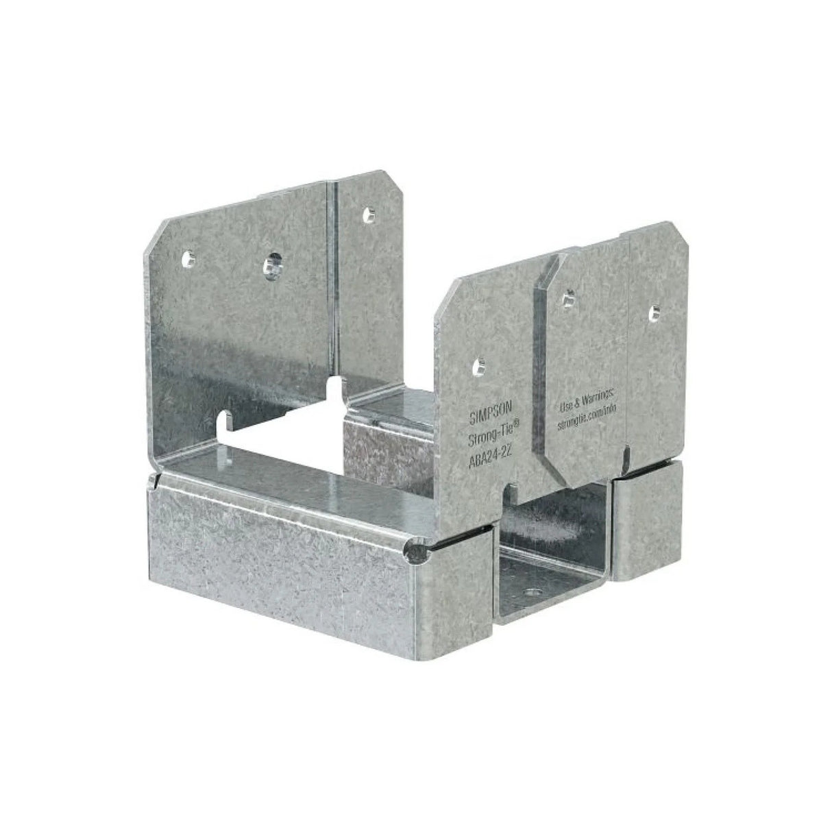 Simpson Strong-Tie ABA24-2Z (3-3/8") 16Ga Adjustable Standoff Post Base for Double 2x4 - ZMAX Finish