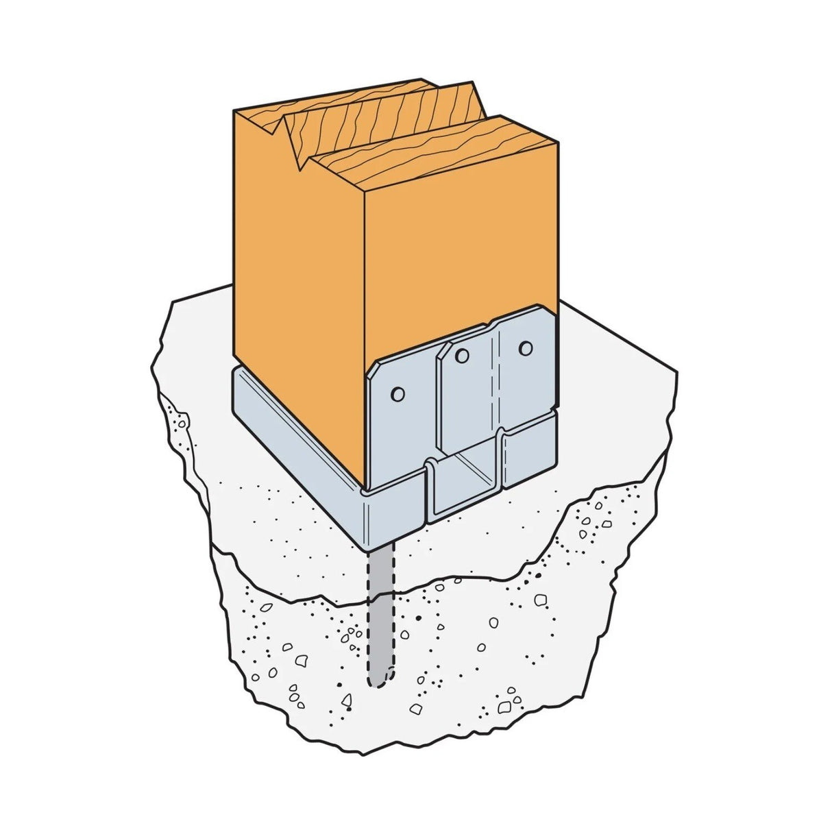 Simpson Strong-Tie ABA66Z (6") 16Ga Adjustable Standoff Post Base for 6x6 - ZMAX Finish - 7