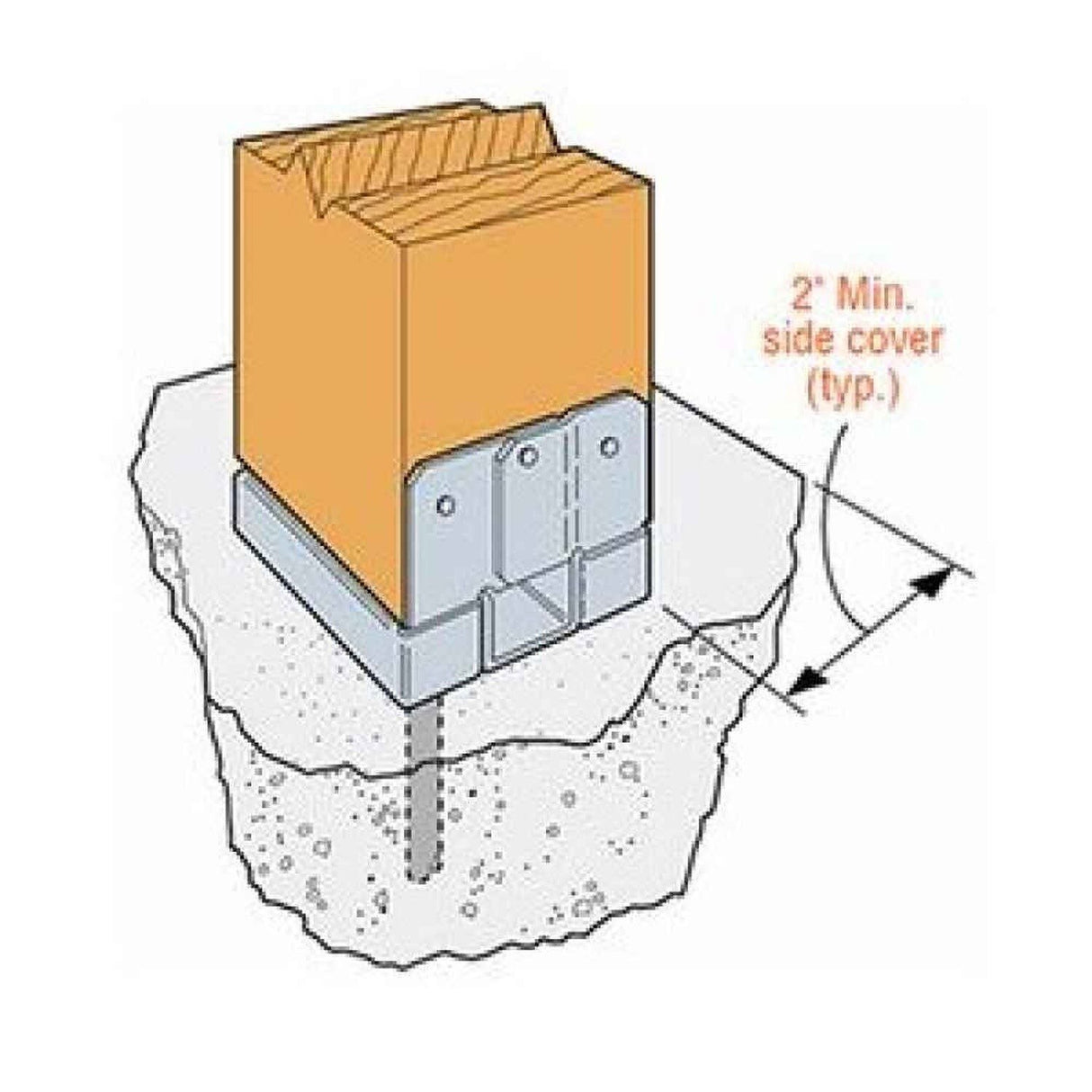 Simpson Strong-Tie ABA66Z (6") 16Ga Adjustable Standoff Post Base for 6x6 - ZMAX Finish - 9