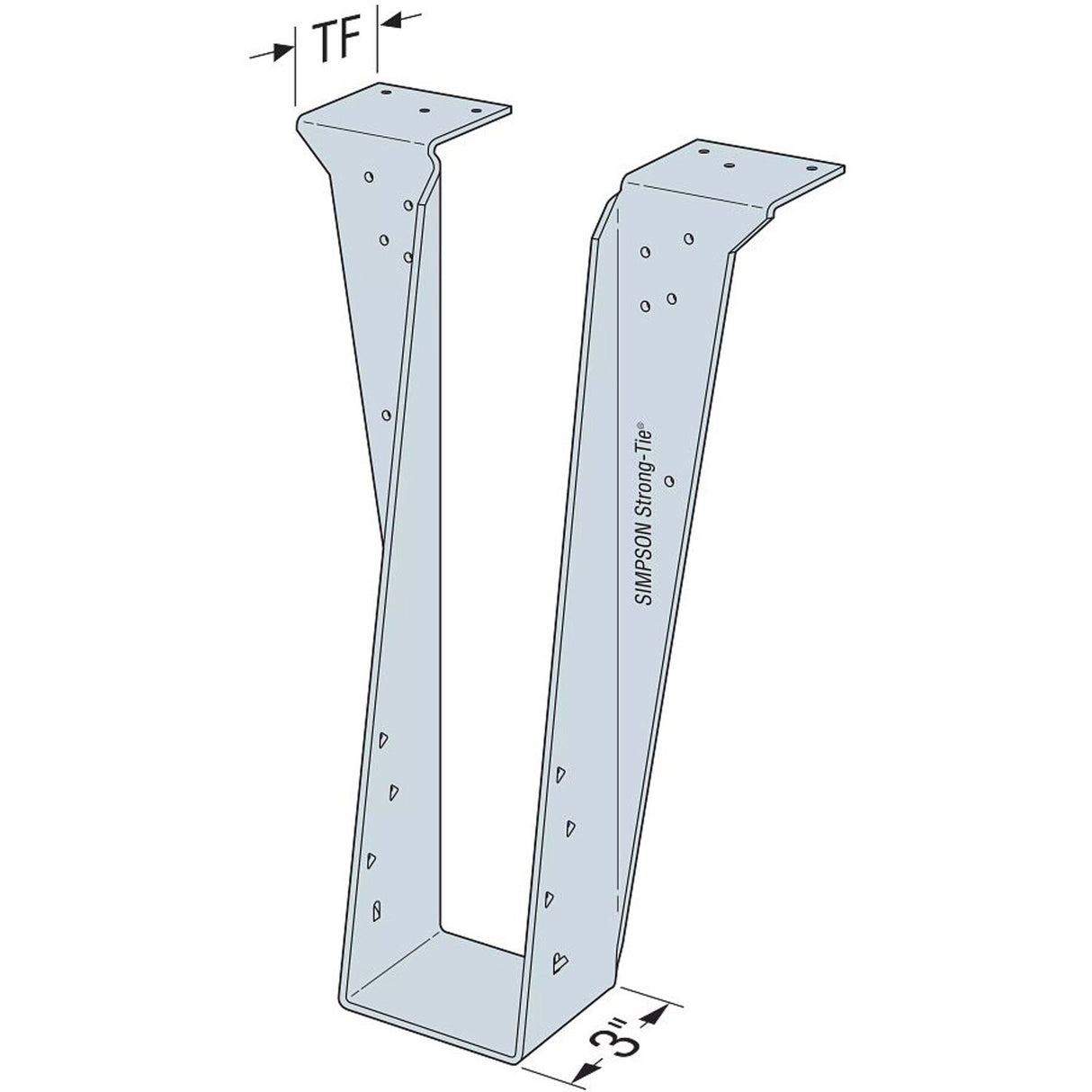 Simpson Strong-Tie BA4.12/14 (Double 2" x 14") Top-Flange Joist Hanger for Engineered Wood - 3