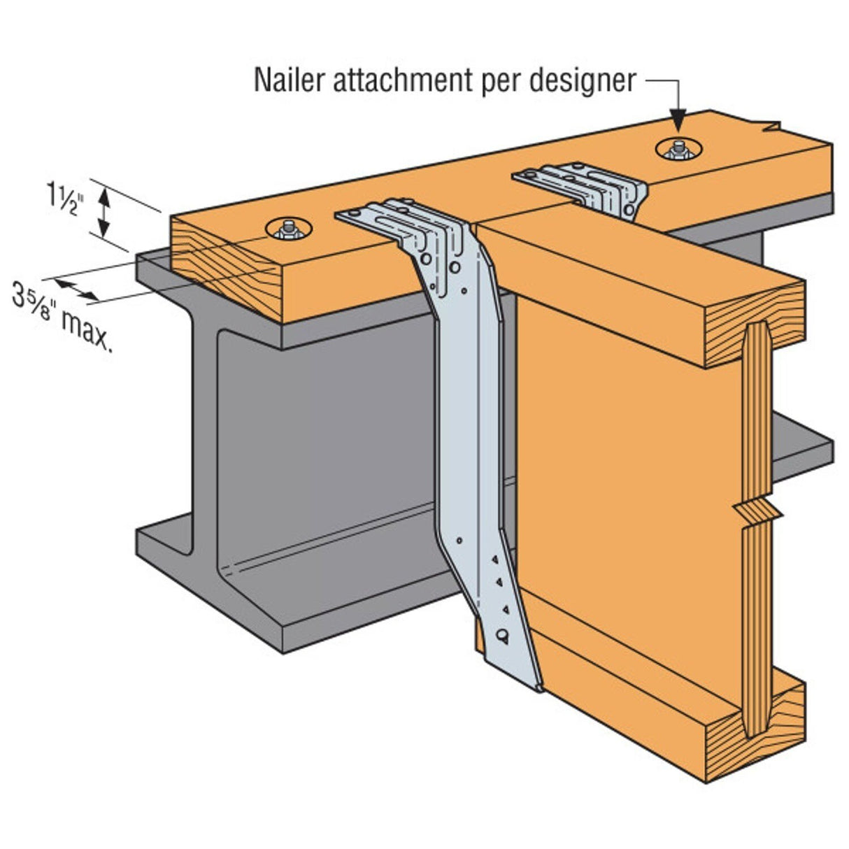 Simpson Strong-Tie BA4.12/14 (Double 2" x 14") Top-Flange Joist Hanger for Engineered Wood - 4