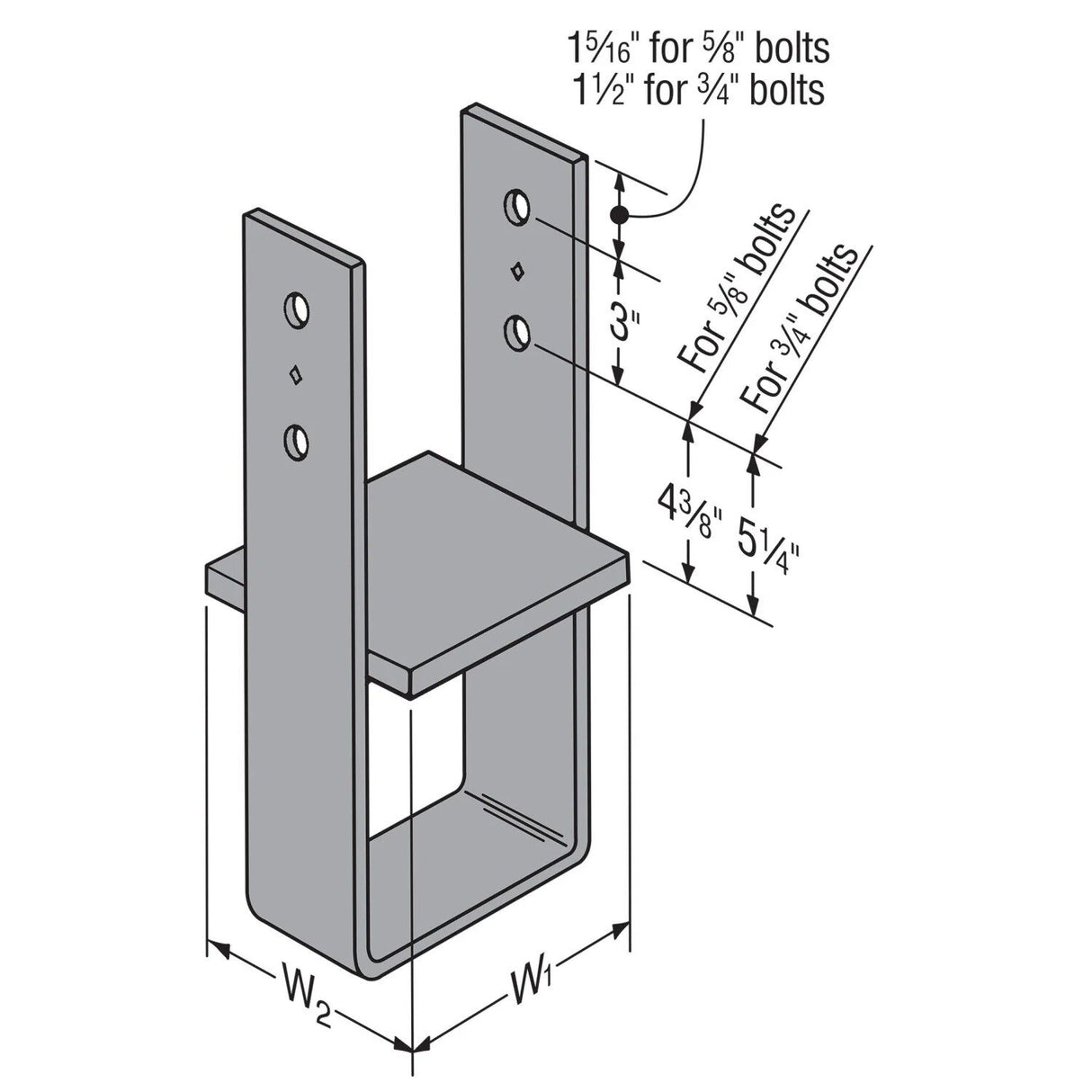 Simpson Strong-Tie CB86 (6" x 8") Column Base - Gray Painted - 2