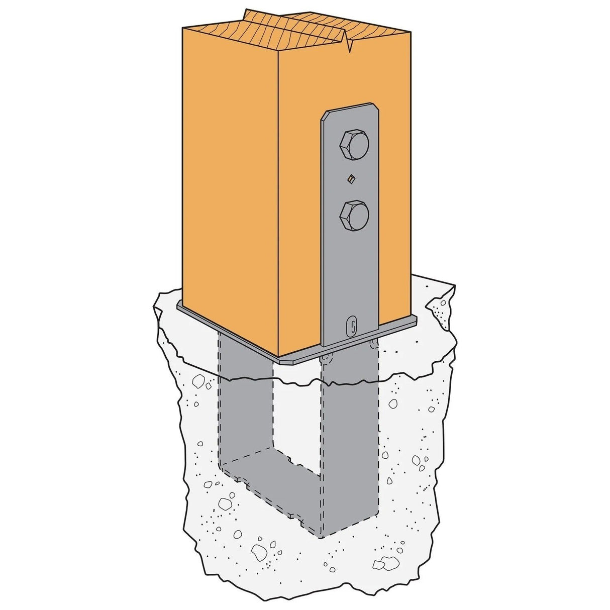 Simpson Strong-Tie CB86 (6" x 8") Column Base - Gray Painted - 3