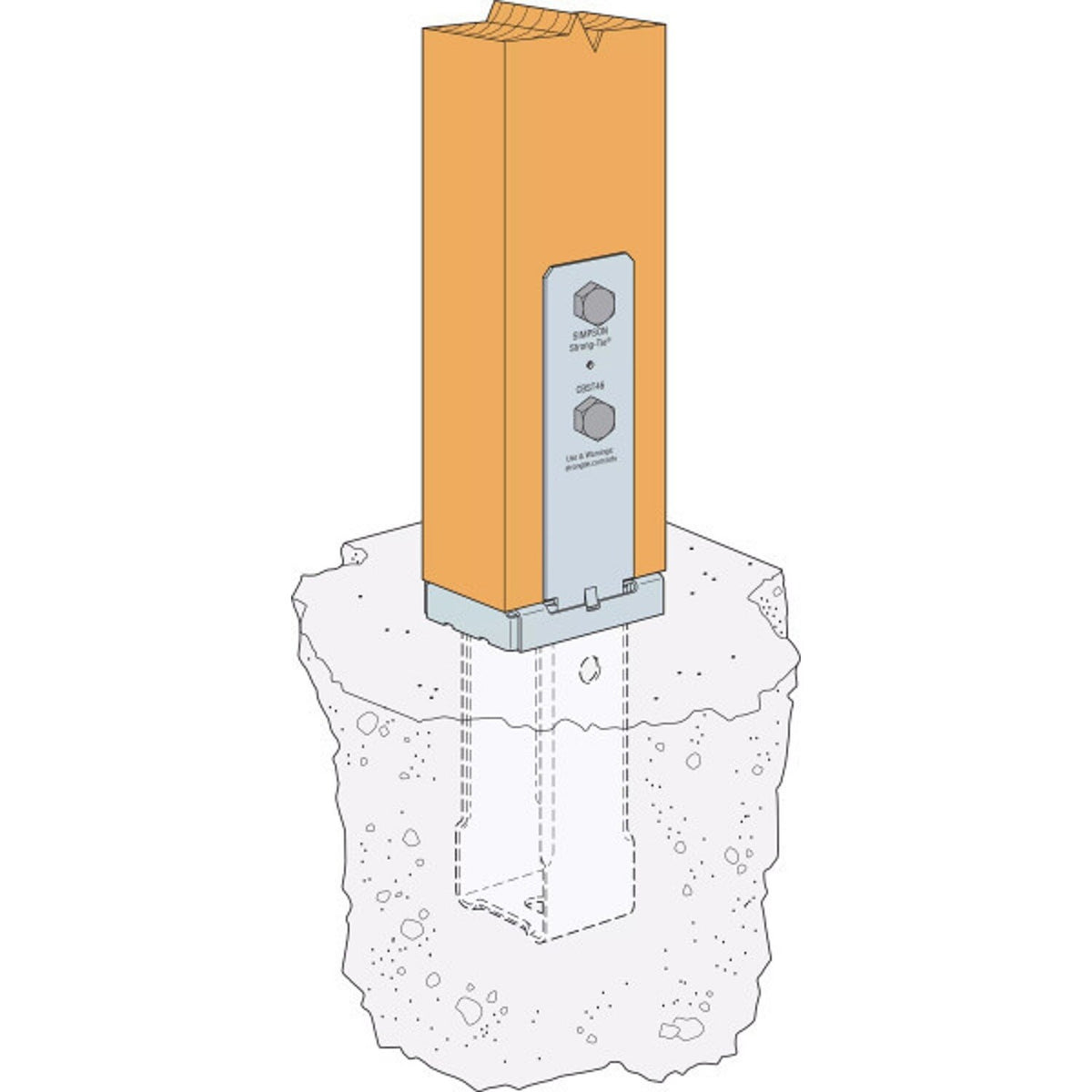 Simpson Strong-Tie CBST46HDG Hot-Dip Galvanized Standoff Column Base for 4x6 - 3