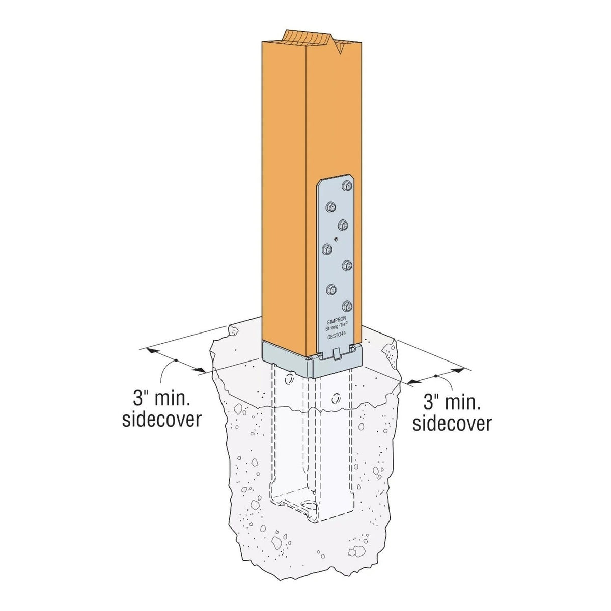 Simpson Strong-Tie CBSTQ66Z (8-3/4") Quick-Install Column Base - ZMAX Finish - 2