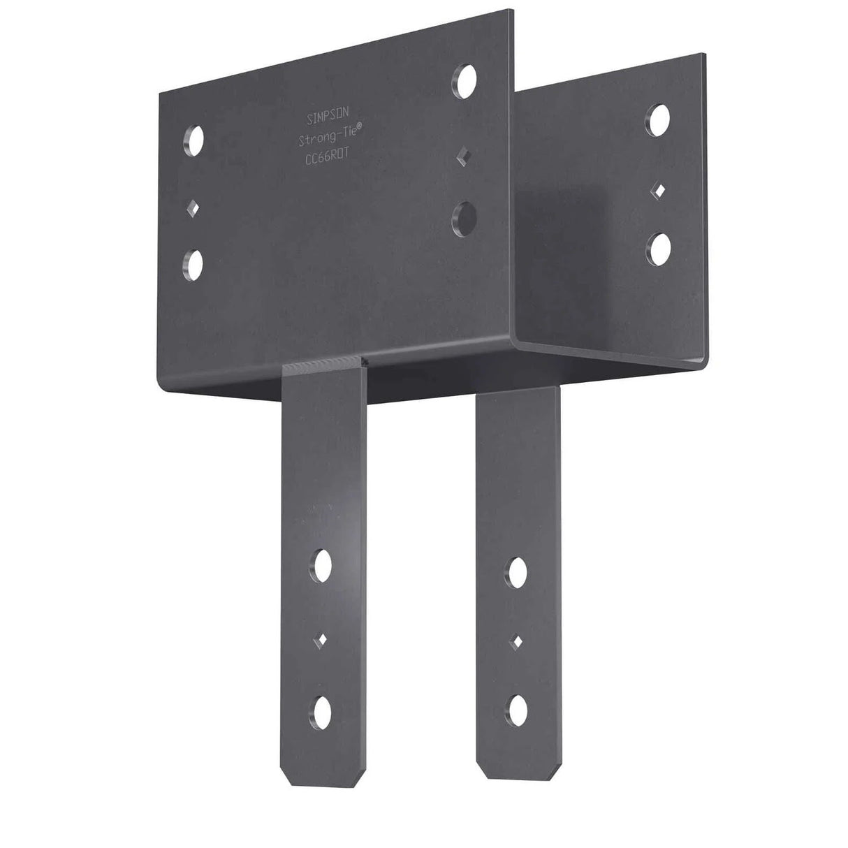 Simpson Strong-Tie CC66ROT Rotated Strap Column Cap for 6x Beam and 6x Post, Gray Paint