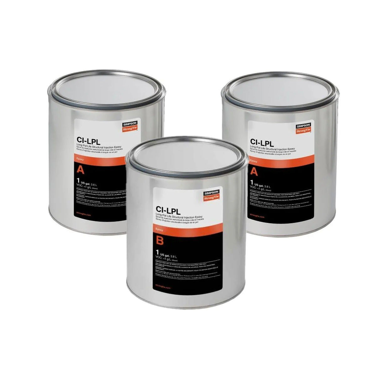 Simpson Strong-Tie CILPL3KT Long Pot Life Structural Injection Epoxy (3-Gallon Kit) for Concrete Crack Repair