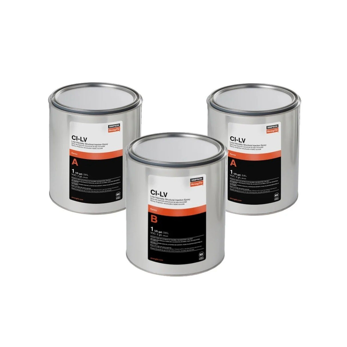 Simpson Strong-Tie CILV3KT Low-Viscosity Structural Injection Epoxy (3-Gallon Kit) for Concrete Crack Repair