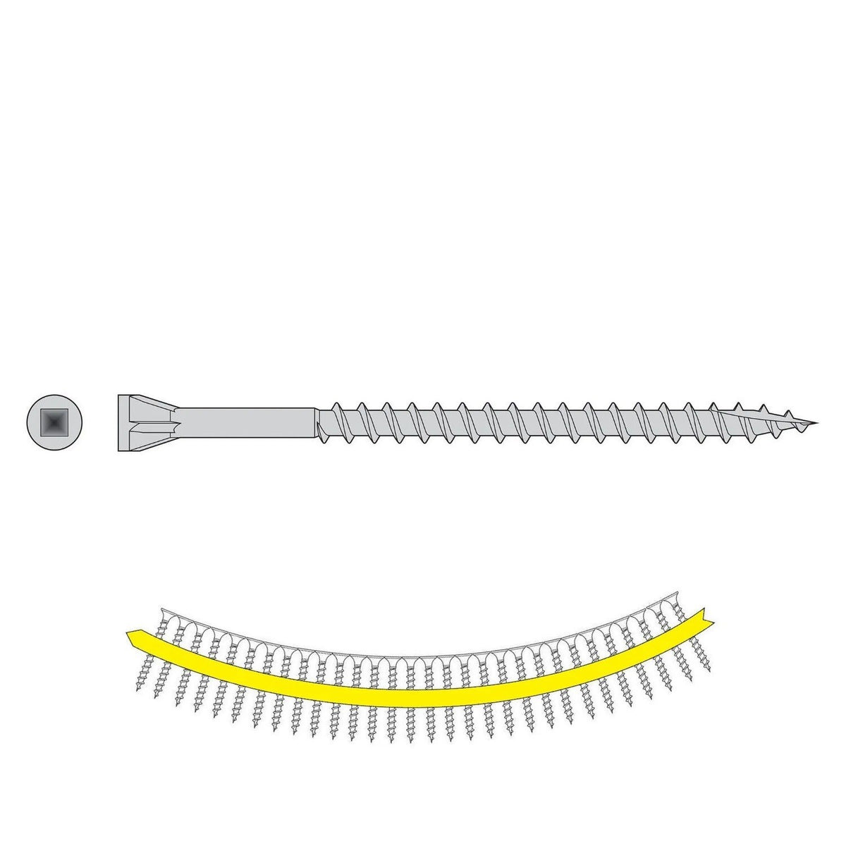 Simpson Strong-Tie DTHQ212S (#8 x 2-1/2") Quik Guard Trim-Head Collated Screw - Type-17 Point (1500 Pack)