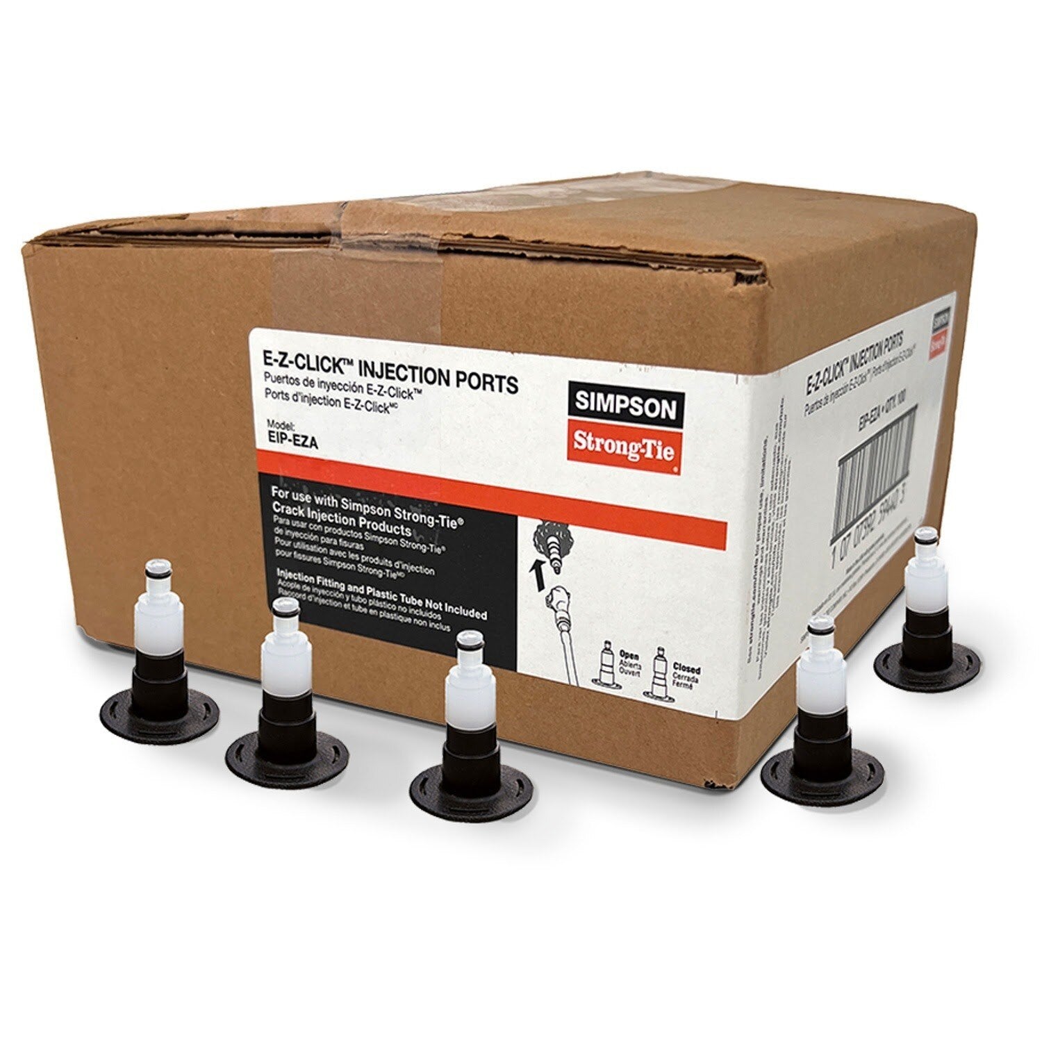 Simpson Strong-Tie EIP-EZA E-Z-Click Flush-Mount Injection Port for Concrete Crack Repair (100 Pack) - 3