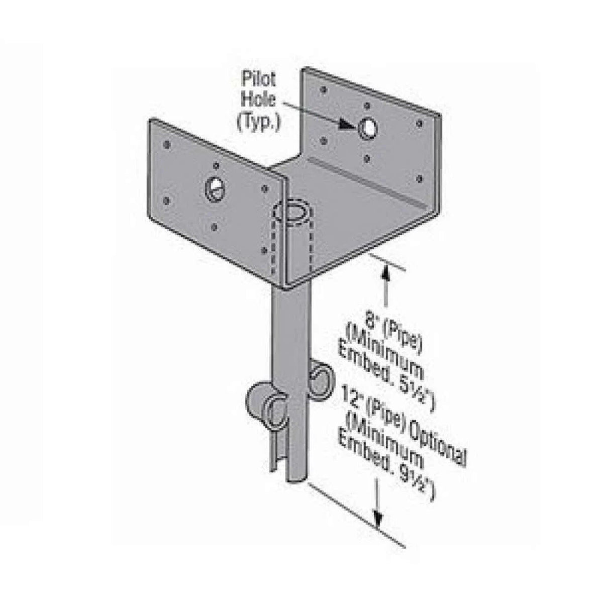 Simpson Strong-Tie EPB66HDG Elevated Post Base (6x6) Hot-Dip Galvanized - 2