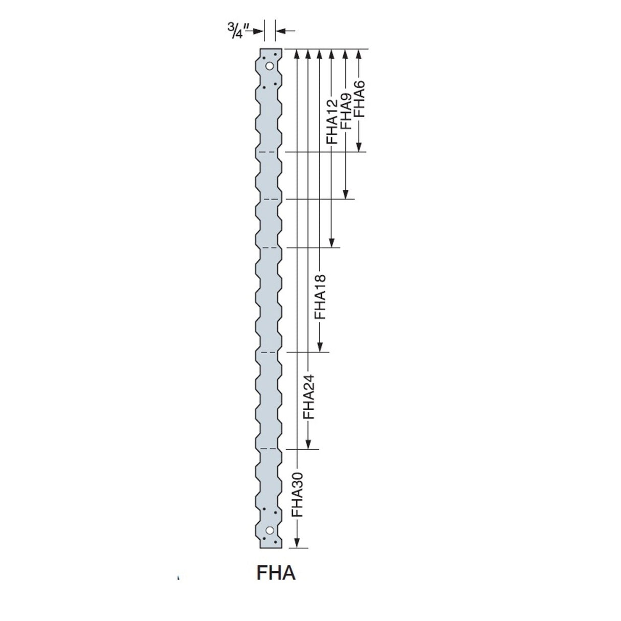 Simpson Strong-Tie FHA12 (11-5/8") 12-Gauge Galvanized Strap Tie - 3