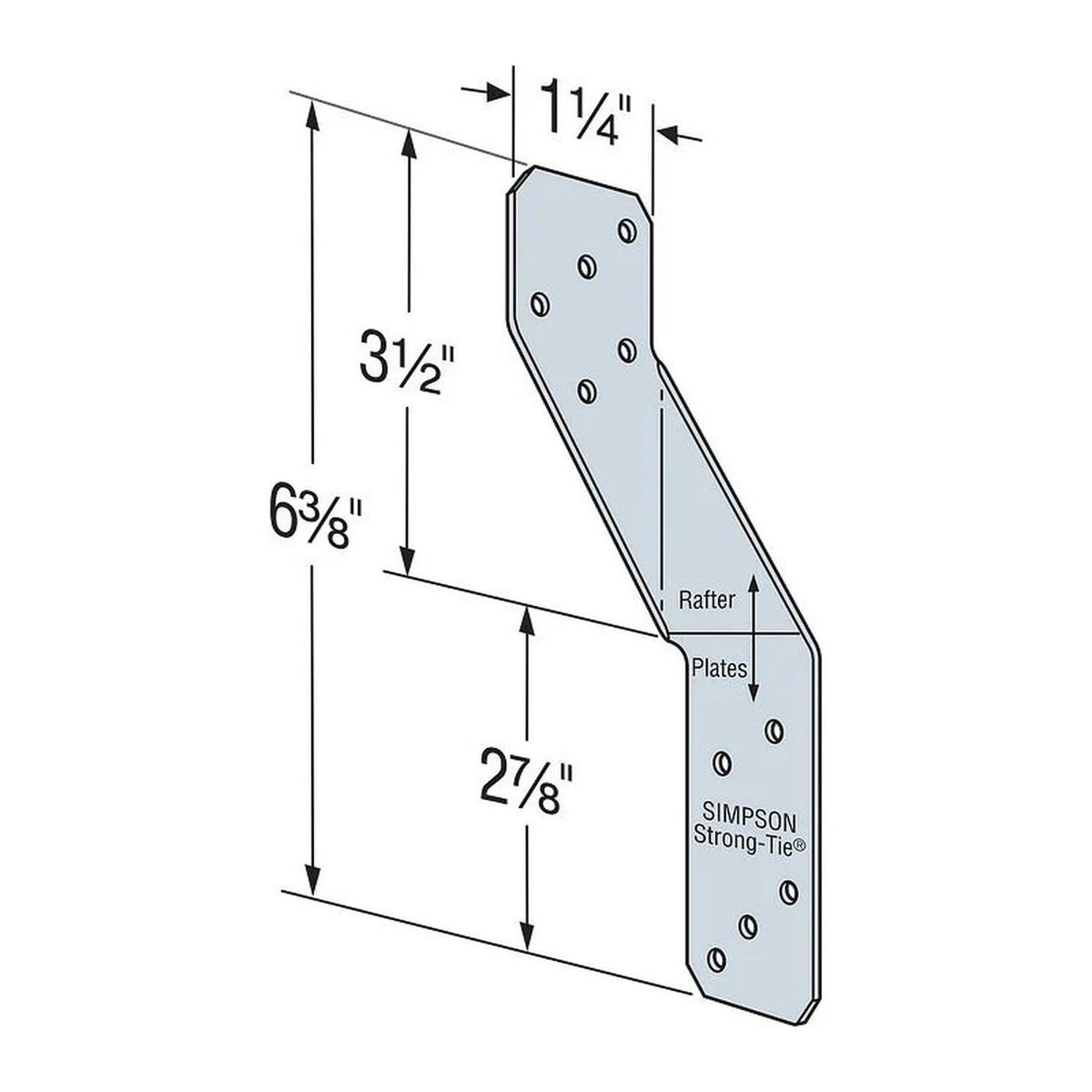 Simpson Strong-Tie H2.5T (18-Gauge) Hurricane Tie - G90 Zinc Galvanized for Wood Construction - 2
