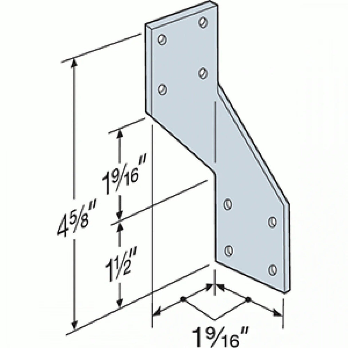 Simpson Strong-Tie H3 (1-9/16" x 4-5/8" 18-Gauge) Hurricane Tie - G90 Zinc Galvanized - 2