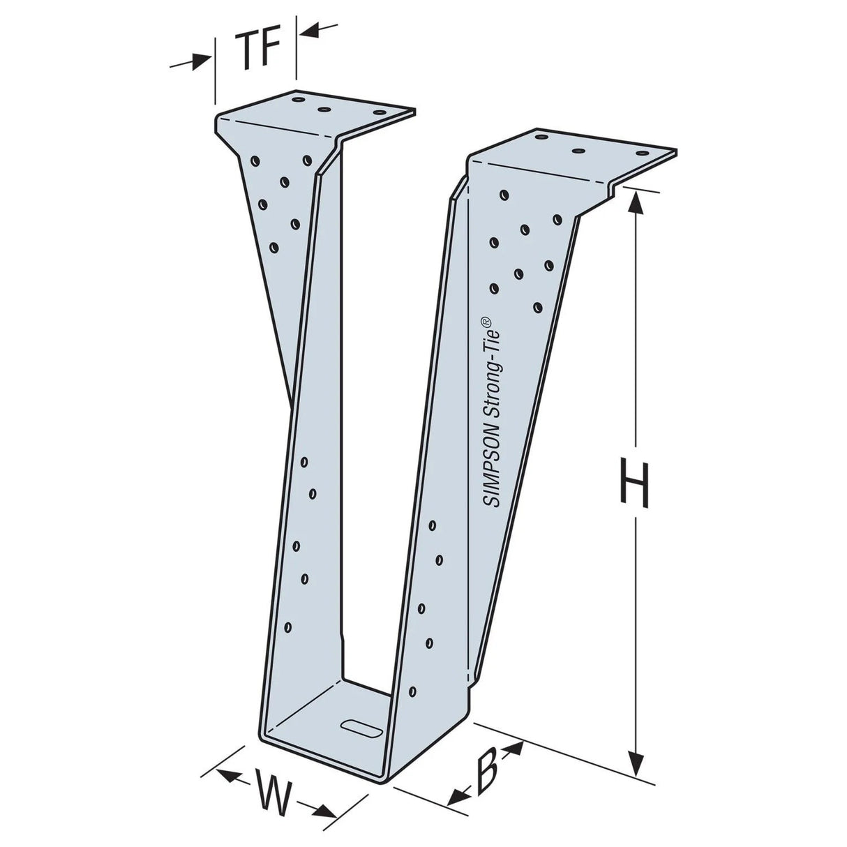 Simpson Strong-Tie HB3.56/12 (3-9/16" x 12") Top Flange I-Joist Hanger for Engineered Wood, G90 Galvanized - 2