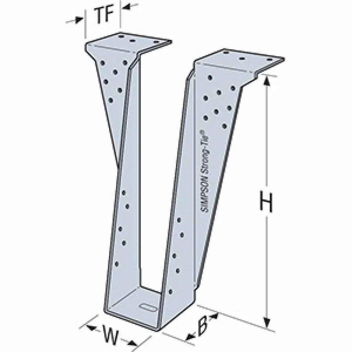 Simpson Strong-Tie HB5.50/16 10Ga Heavy Top Flange Beam Hanger - G90 Galvanized - 2