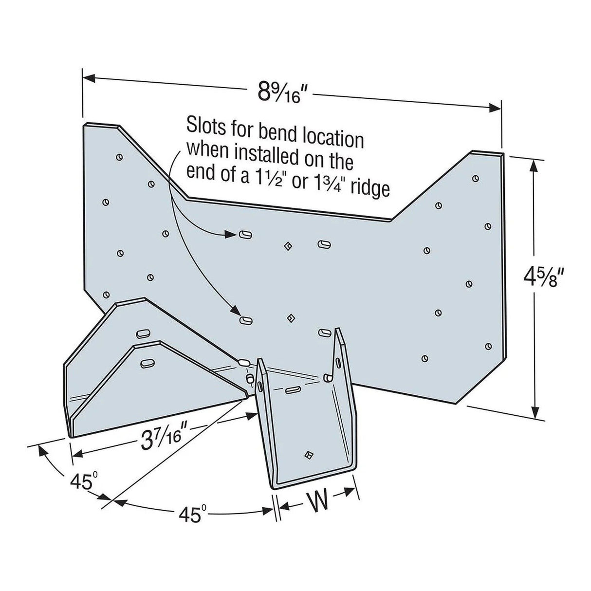 Simpson Strong-Tie HRC1.81 Hip Ridge Connector Galvanized - 2