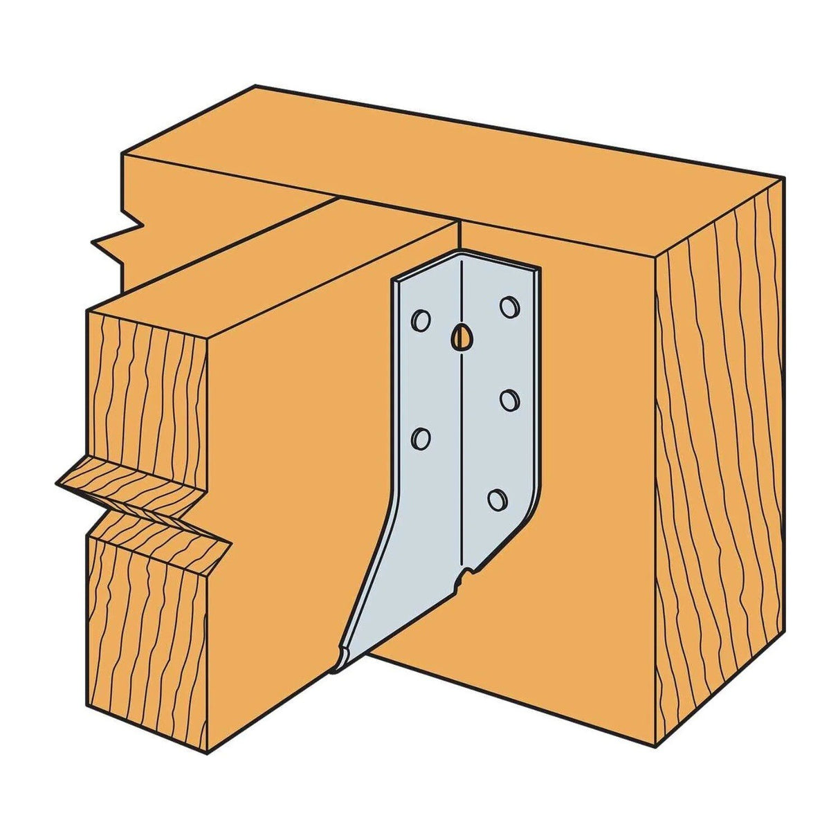Simpson Strong-Tie HU28 (2" x 8") 14-Gauge Galvanized Heavy Face-Mount Joist Hanger - 3