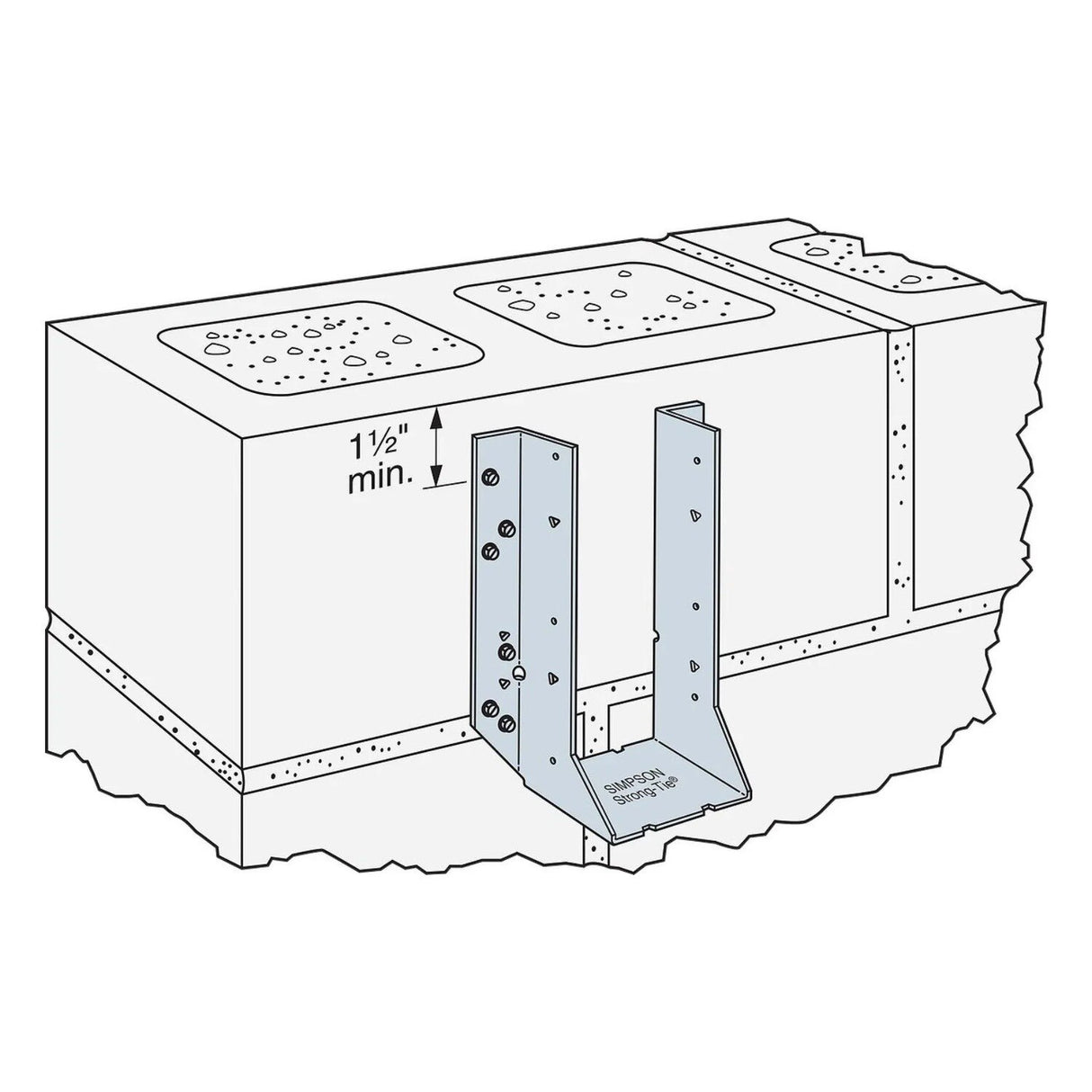 Simpson Strong-Tie HU410 (4" x 10") Heavy-Duty Galvanized Face-Mount Joist Hanger - 2