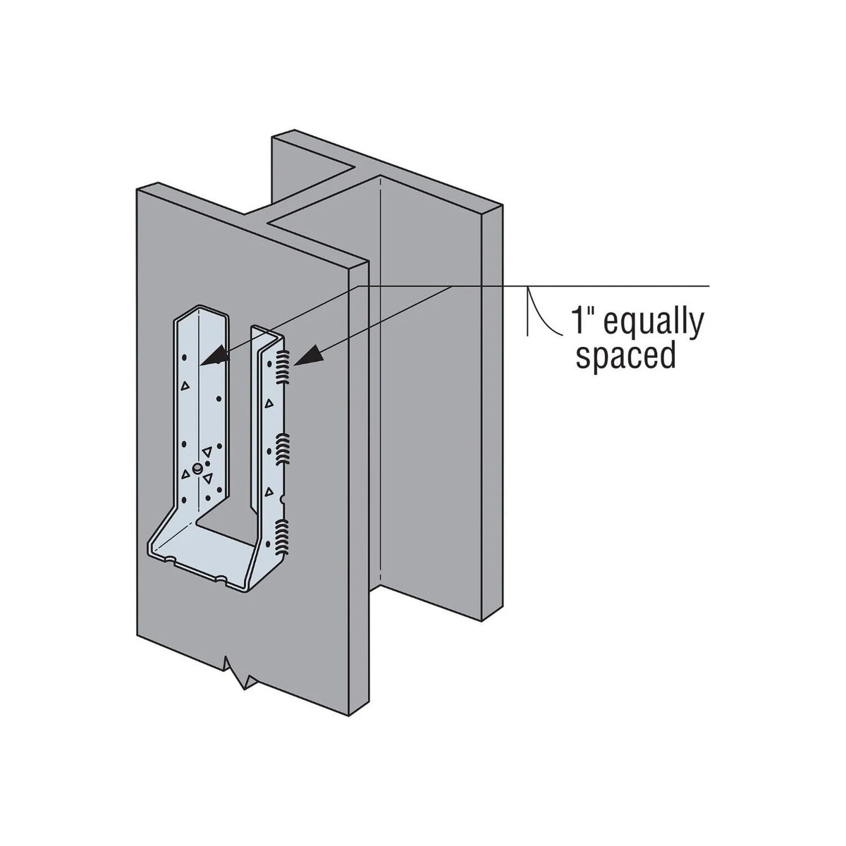 Simpson Strong-Tie HUC210-2Z (Double 2" x 10") Concealed Double Face Mount Joist Hanger - 6
