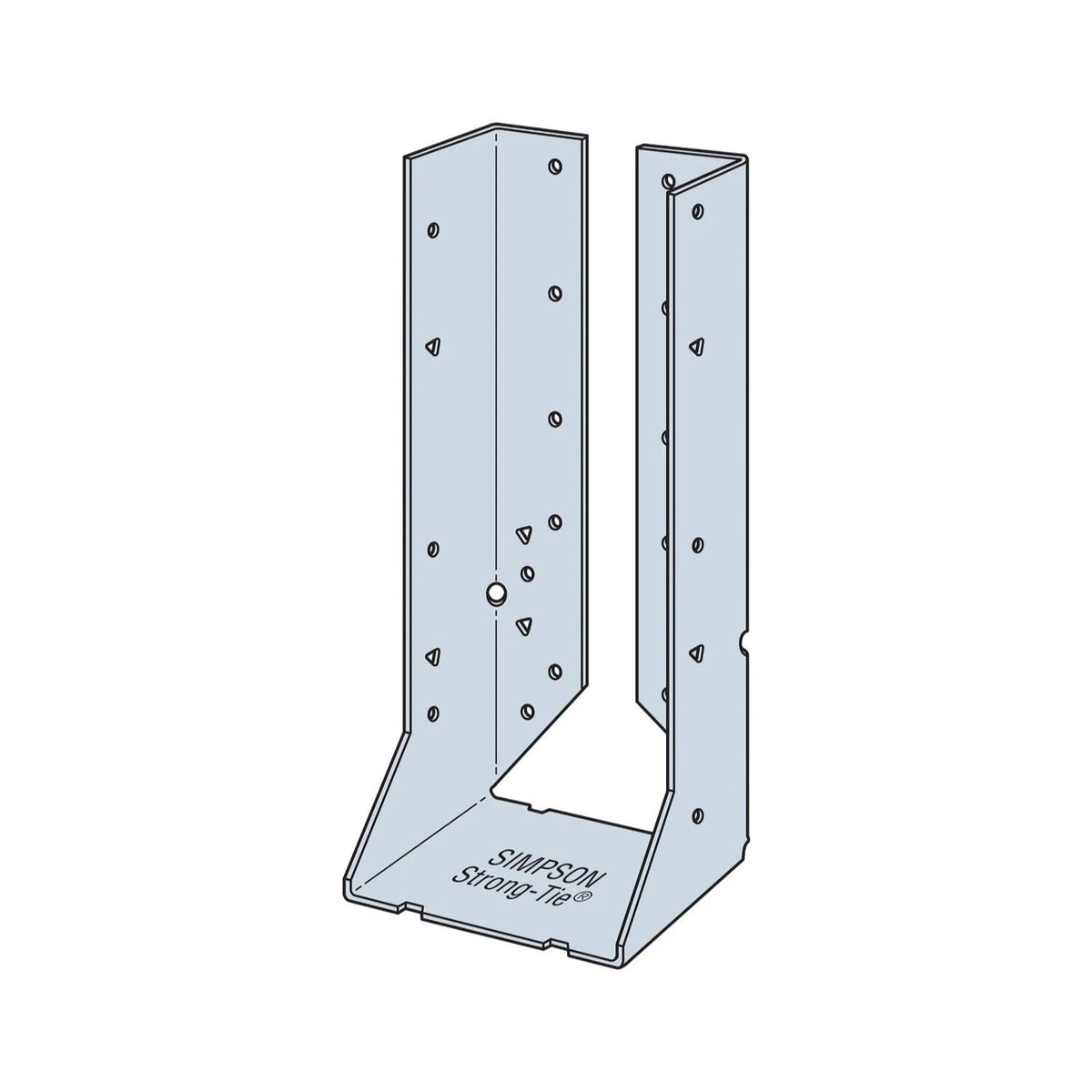 Simpson Strong-Tie HUC210-2 (Double 2" x 10") 14Ga Heavy-Duty Galvanized Concealed-Flange Face-Mount Joist Hanger - 3