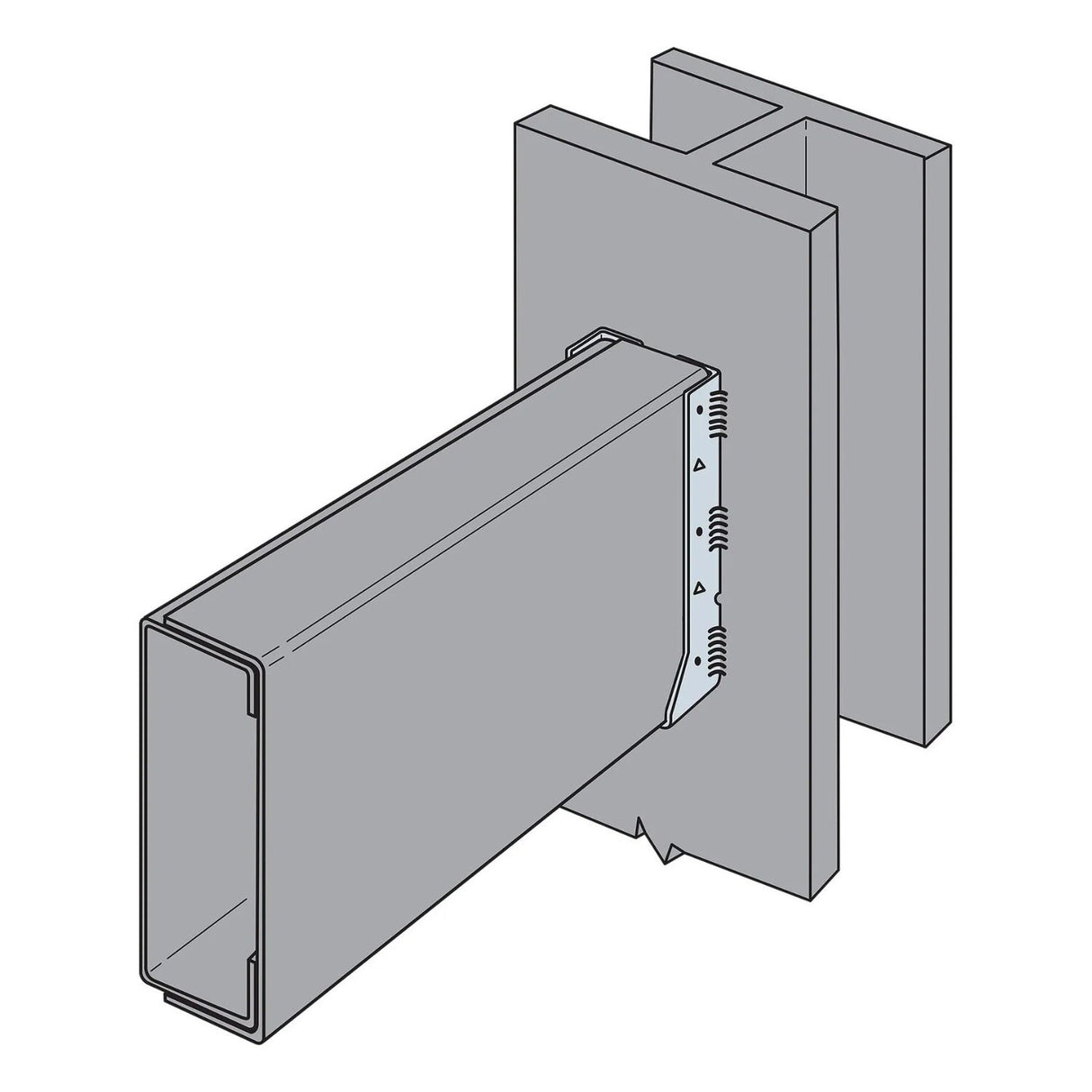 Simpson Strong-Tie HUC210-2 (Double 2" x 10") 14Ga Heavy-Duty Galvanized Concealed-Flange Face-Mount Joist Hanger - 7