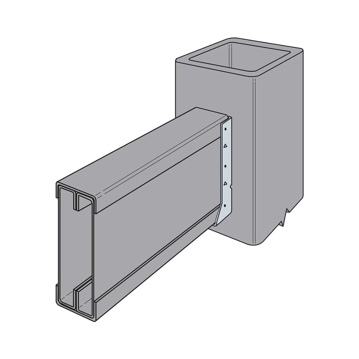 Simpson Strong-Tie HUC210-2 (Double 2" x 10") 14Ga Heavy-Duty Galvanized Concealed-Flange Face-Mount Joist Hanger - 8