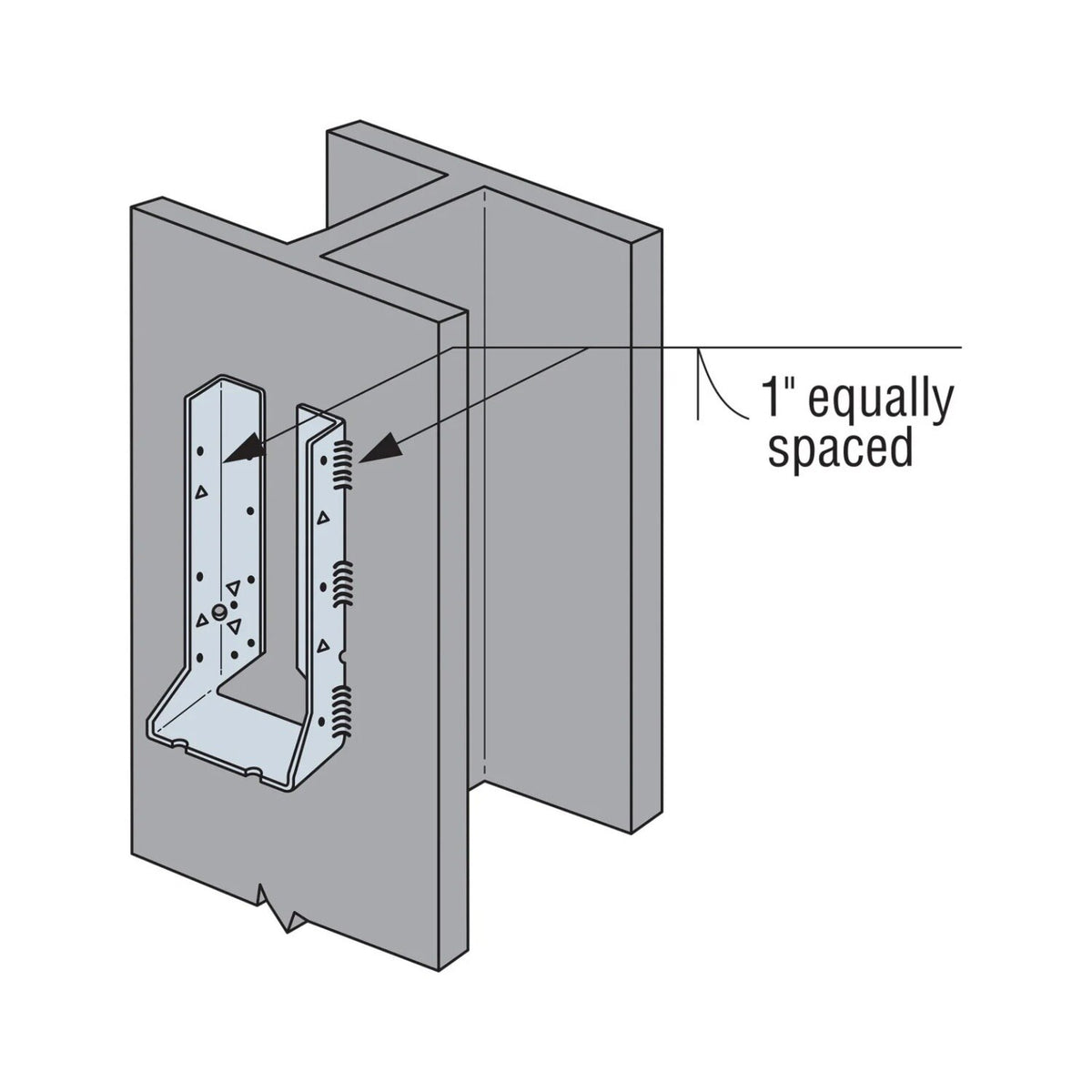 Simpson Strong-Tie HUC36 (5-1/4") 14Ga Heavy Galvanized Concealed-Flange Face-Mount Joist Hanger - 2