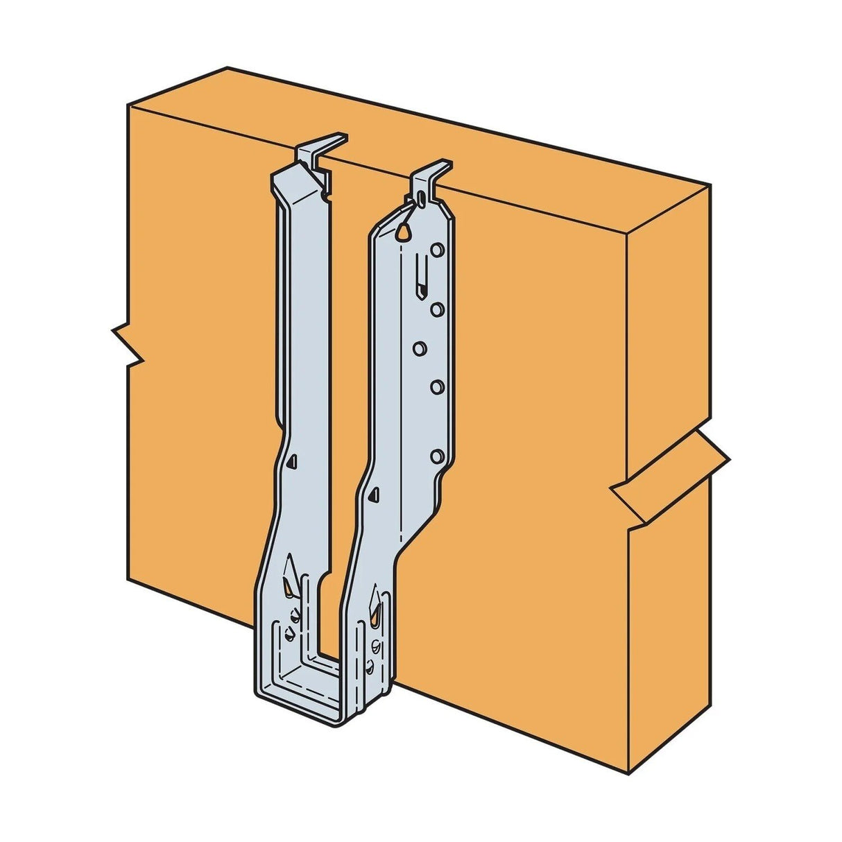 Simpson Strong-Tie IUS3.56/16 (3-1/2" x 16") Galvanized Face-Mount Joist Hanger for Engineered Wood - 4
