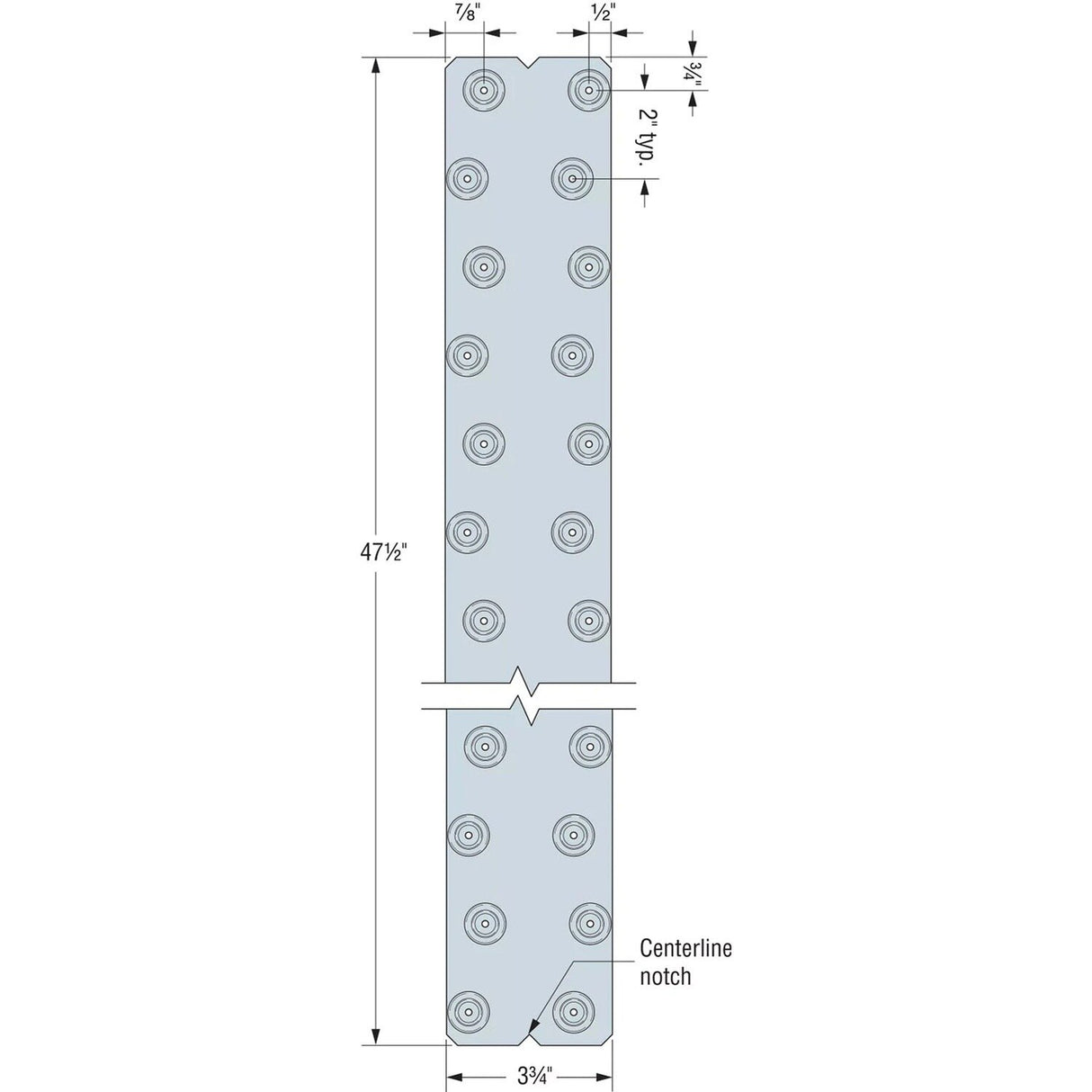 Simpson Strong-Tie LDSS48 (3-3/4" x 47-1/2") Light Diaphragm Spline Strap G90 Galvanized - 2