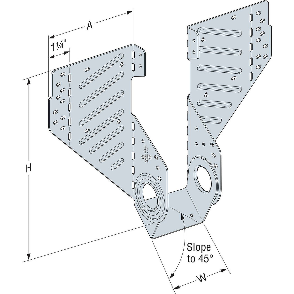 Simpson Strong-Tie LSSR210Z (1-1/2") 18Ga Light Slopeable/Skewable Rafter Hanger - ZMAX Finish - 2