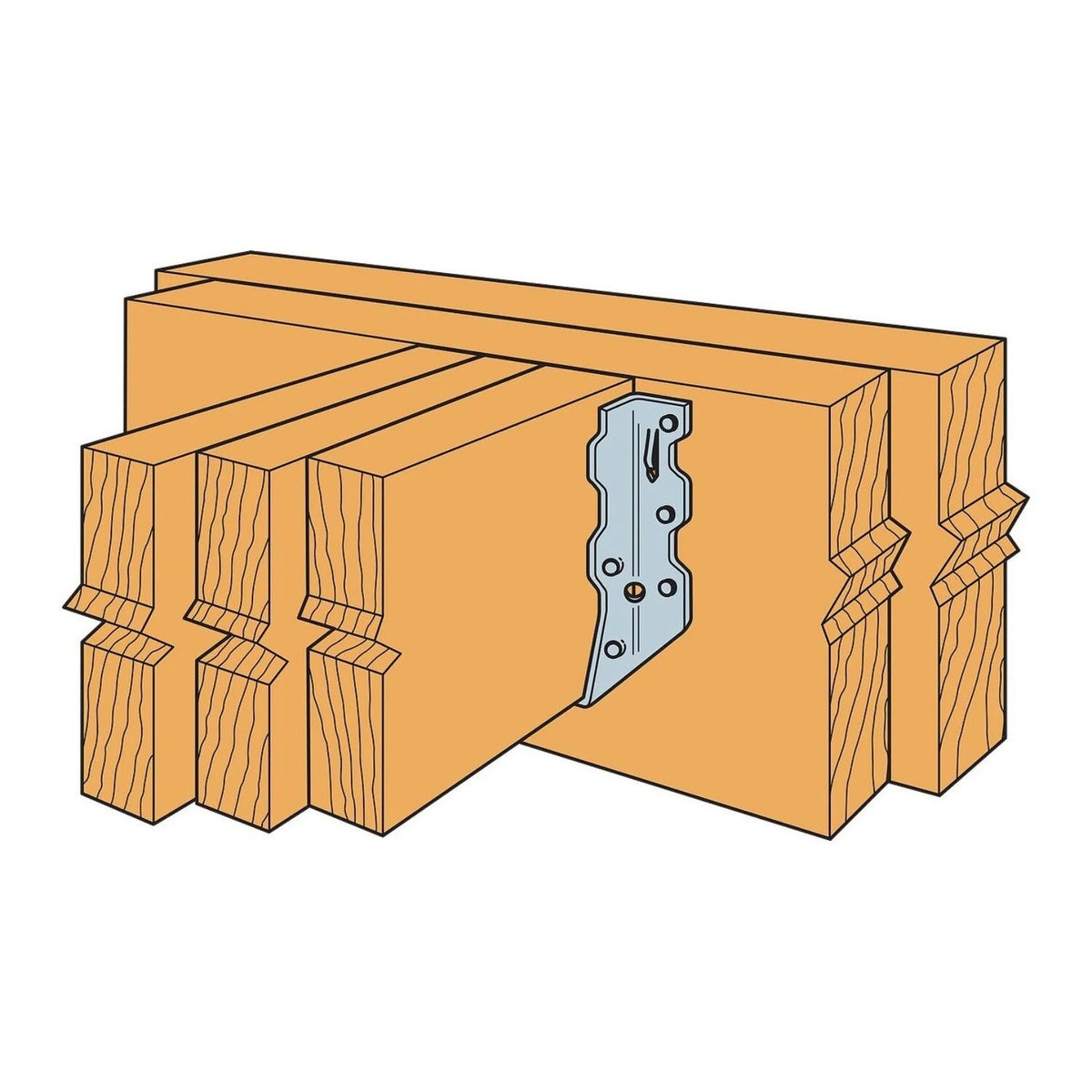 Simpson Strong-Tie LUS28-3 (Triple 2" x 8") Galvanized Face-Mount Joist Hanger - 2