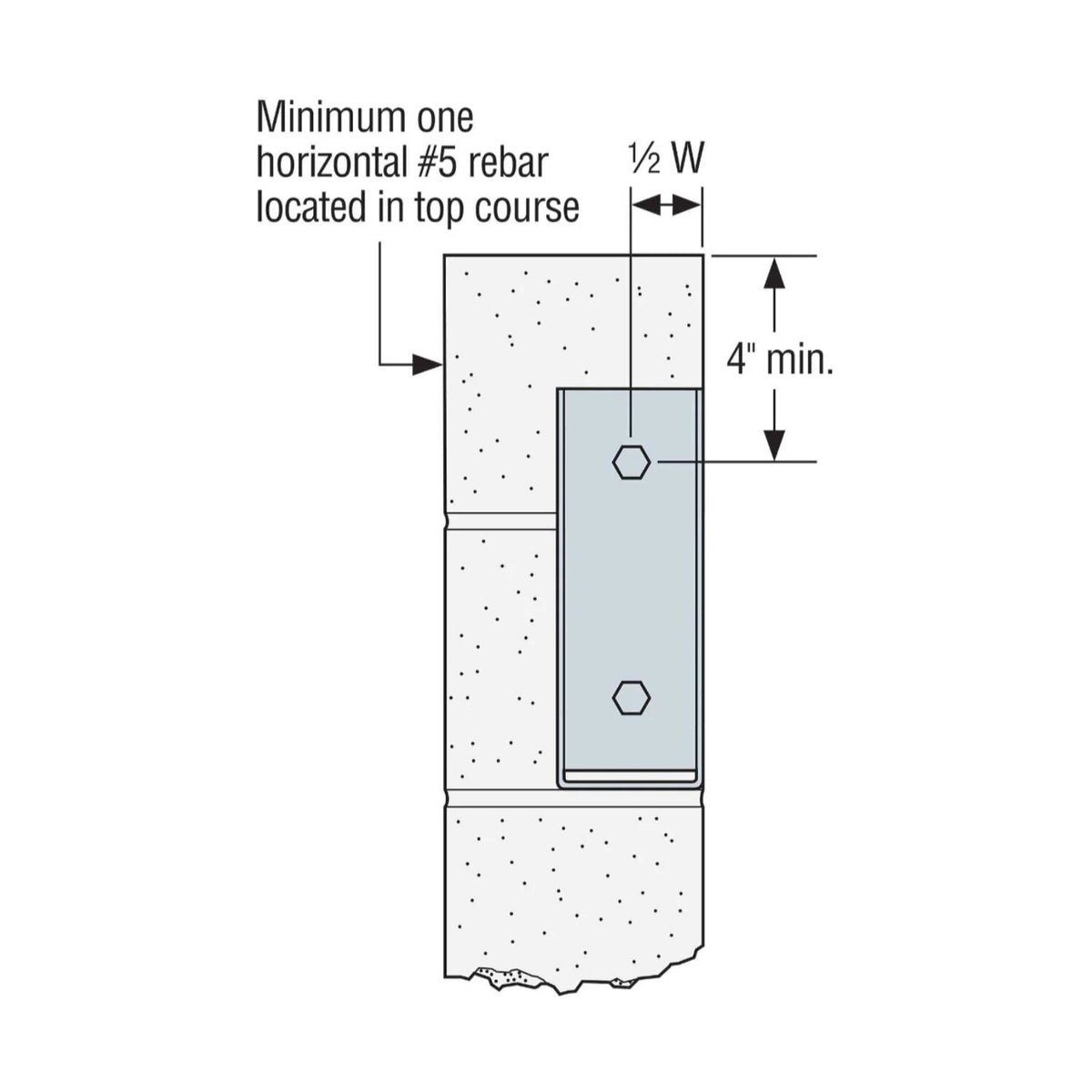 Simpson Strong-Tie MBHU3.56/9.25KT (3-9/16" x 9-1/4") 10ga Galvanized Masonry Beam Face-Mount Hanger - 6