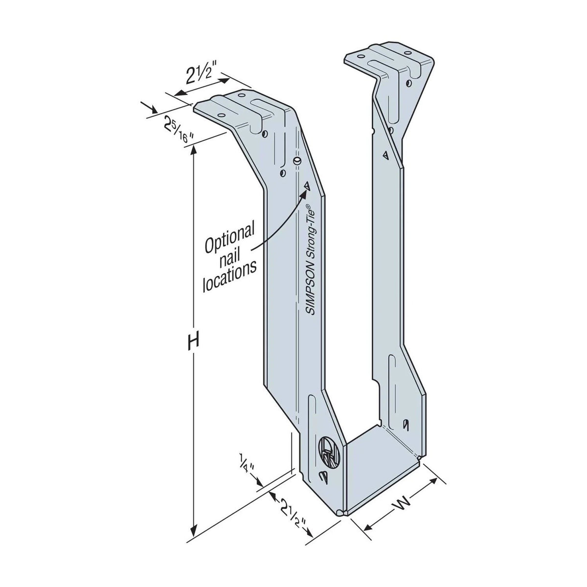 Simpson Strong-Tie MIT3520 (2-5/16" x 20") Top Flange I-Joist Hanger - G90 Galvanized - 2