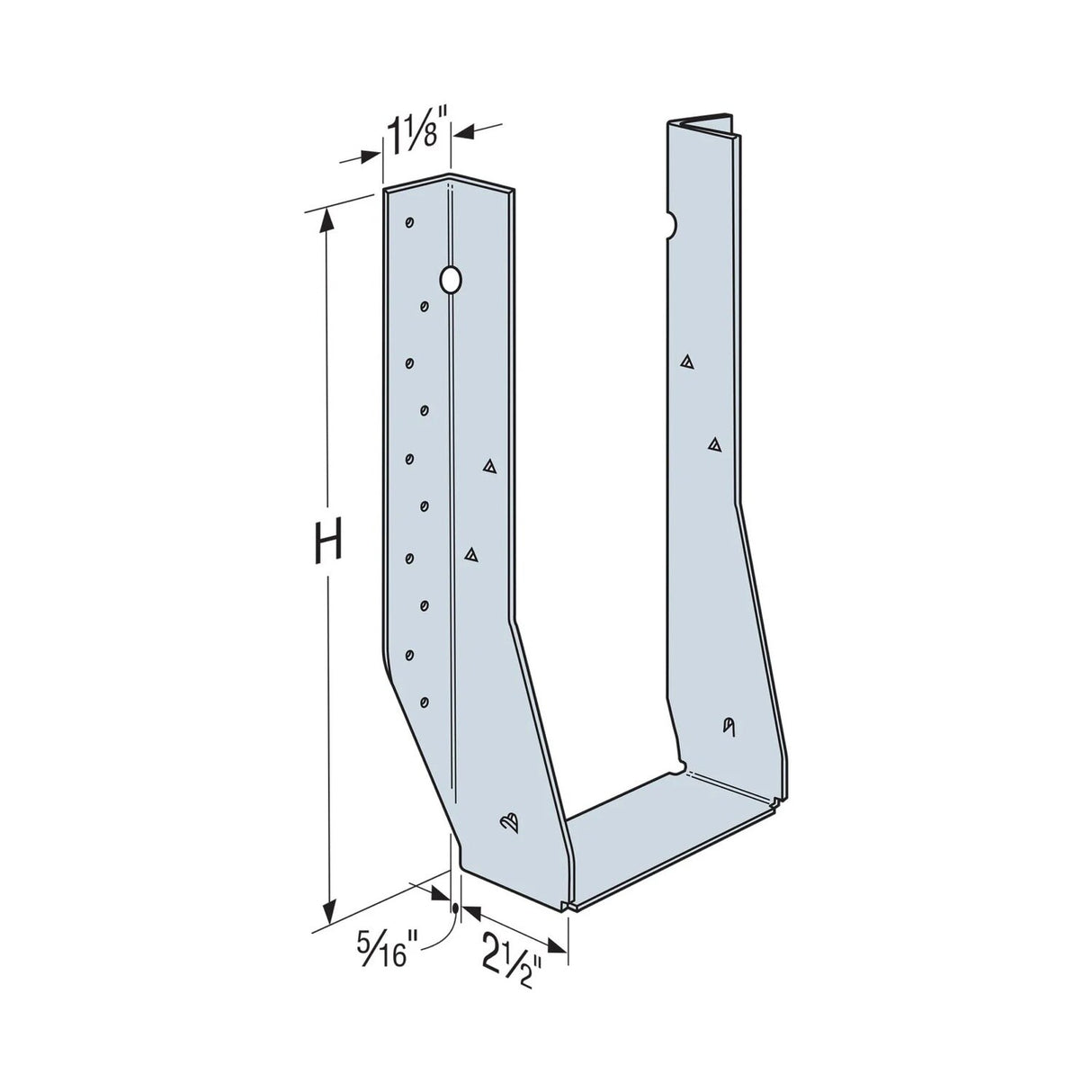 Simpson Strong-Tie MIU4.12/11 (4 x 11-7/8") Face Mount I-Joist Hanger, G90 Galvanized - 2